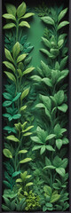 Modern Plasticine Clay Wall Gypsum Sculpture with Green Trees Plants and Forest Elements to Create a Peaceful Atmosphere