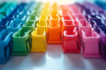 Obraz premium Colorful paints in a rainbow pattern