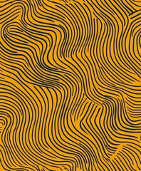Abstract Wavy Pattern Background in Black and Yellow Tones