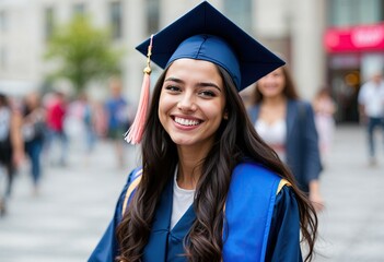 happy girl in her graduation day