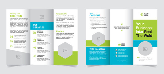 Trifold Brochure Template Design with Vector