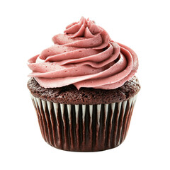 Delicious Chocolate Cupcake with Pink Frosting and Sprinkles