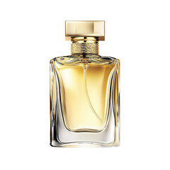 Elegant and Luxurious Perfume Bottle with Golden Cap and Design
