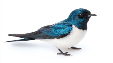 Obraz premium Elegant Tree Swallow Isolated, Showcasing its Vibrant Plumage and Delicate Features