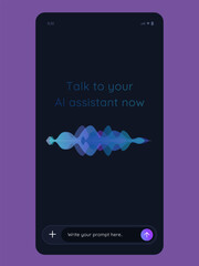 AI voice assistant mobile application user interface design smartphone app chat with LLM sound recording recognition