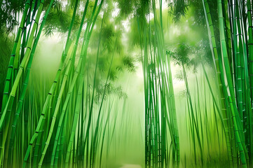 雨上がりの竹林