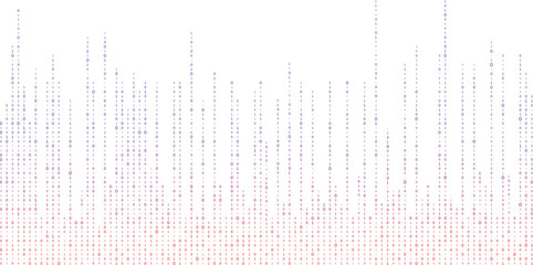 Binary code zero one abstract matrix white background with binary computer code.