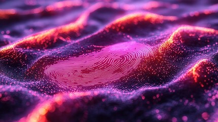 Fingerprint Data Wave Abstract Background