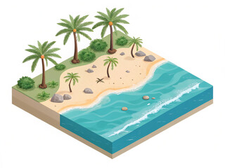 Beach with palm trees