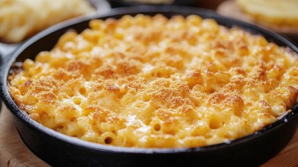 Delicious Homemade Mac and Cheese Baked in a Cast Iron Skillet