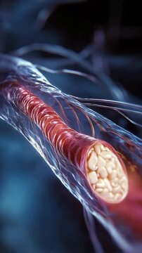 Vertical video Cath Lab Technology, 3D Animation of Angioplasty and Stent Placement