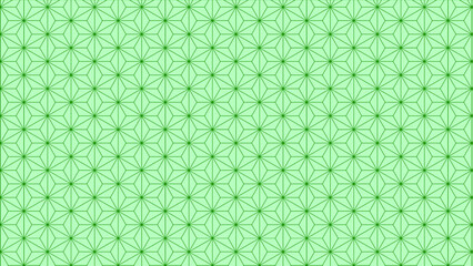 麻の葉　緑　和柄　テキスタイル