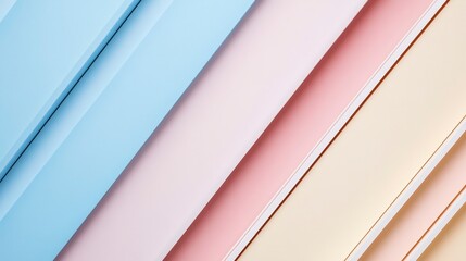 Obraz premium Colorful diagonal striped paper background in soft pastel tones