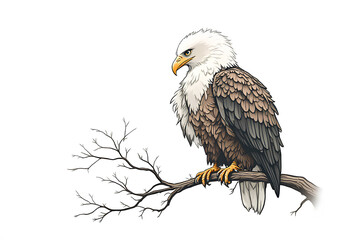 Majestic bald eagle perched on a branch symbolizes world wildlife day