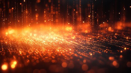 Abstract Digital Background with Glowing Programming Code Elements