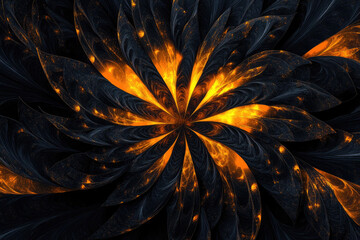Golden Sunburst Abstract Painting