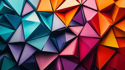 Fototapeta premium Vibrant Geometric Patterns with Colorful Triangles and Shapes
