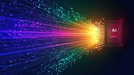 Ai Data Stream Colorful Technology Abstract Background