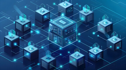 Graphic Representation of Proxy Server Concept in Cybersecurity