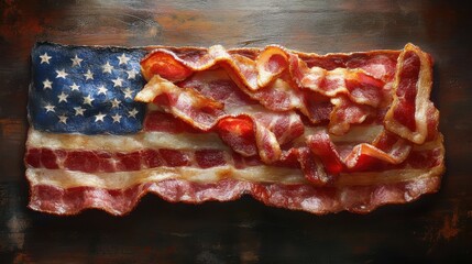 American Flag Bacon Food Photography
