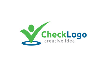 Creative Check Concept Logo Design Template