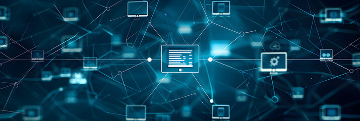 Graphic Representation of Proxy Server Concept in Cybersecurity