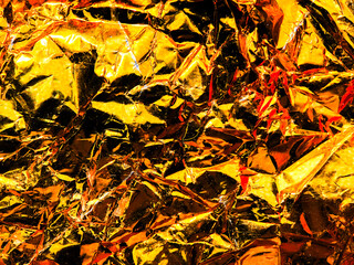 wrinkled golden paper texture