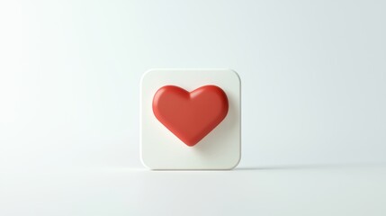 Fototapeta premium Heart icon on white background flat design graphic concept