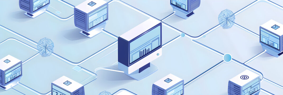 Graphic Representation of Proxy Server Concept in Cybersecurity