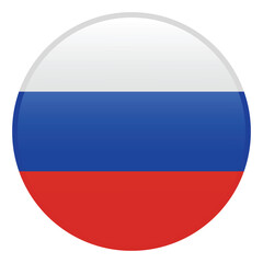 Russia flag. Russia circle flag logo icon computer vector illustration design. 3d flag.