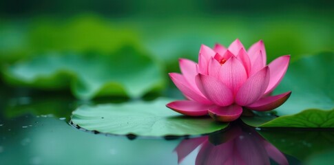 lotus flower blooms green leaves float lake surface, blooming flowers, water lily, aquatic plants