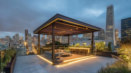 San Francisco Rooftop Oasis: Modern Cityscape Retreat.