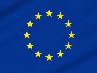 European Union flag displays twelve stars on blue symbolizing unity and identity of Europe
