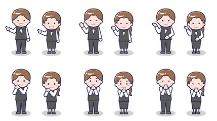 ウェイターウェイトレスの男女 04