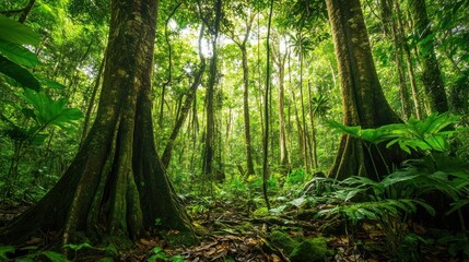 Obraz premium Lush Rainforest Canopy: A Verdant Paradise