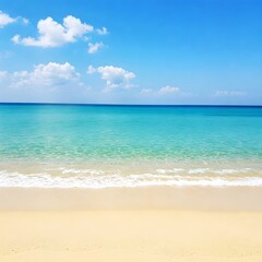 Obraz premium tropical beach with blue sky and clouds