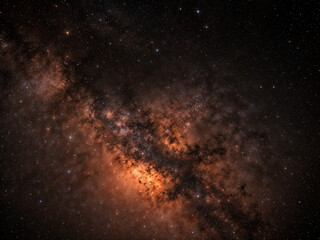 Milky Way shines brightly displaying cosmic colors in the vast night sky