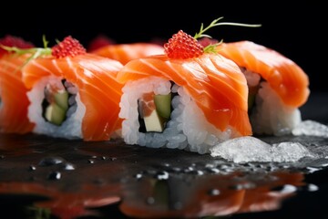 Close up of urumaki sushi