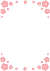 赤い梅の花のシンプルなイラスト