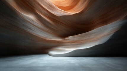 Obraz premium An abstract depiction of a canyon carved from flowing colors and light creates a tranquil yet powerful atmosphere, serving as a reflection of nature's beauty and the essence of form and space.