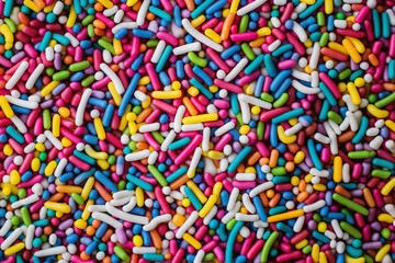 カラフル, シュガー, キャンデー, ふりかける, 食べ物, 甘い, デコレーション, 色, 模様, 質感, ケーキ, 黄色, パーティー, 明るい, 青, オレンジ, 緑, 誕生日, デザート, 色, 虹, お祝い, 背景, カラード, 紙吹雪