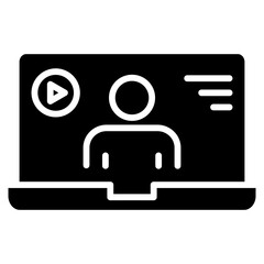 Online Class Glyph Icon