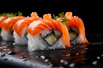Close up of urumaki sushi