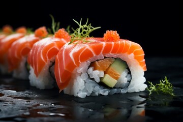 Close up of urumaki sushi