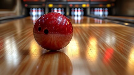 Bowling ball on the bowling alley