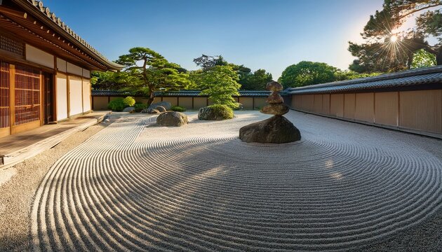 枯山水の禅庭園