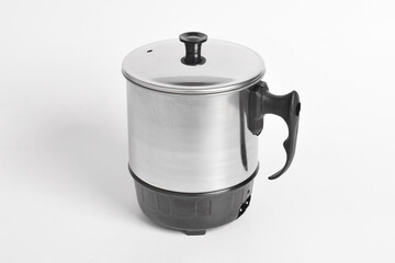 Electric kettle with handle isolated on white background