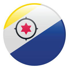 Caribisch Nederland flag. Caribisch Nederland circle flag logo icon computer vector illustration design. 3d flag.