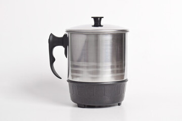 Electric kettle with handle isolated on white background
