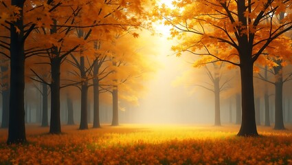 Fototapeta premium autumn morning in the park
